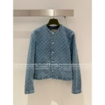 Gucci 2025SS Spring/Summer Collection ❕ GG Logo Burnout Denim Jacket - Embroidered Pocket Detail - Image 12