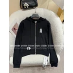CHROME HEARTS 2025 Early Fall Collection 🖤 Cropped Sanskrit Print Hoodie - Cross Zip-Up Casual Sweatshirt - Image 25
