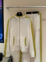 Chanel 2025C Early Spring Collection ❕ Cashmere Edition Lounge Set - Minimalist Contrast-Hem Hooded Coat & Wide-Leg Pants - Image 32