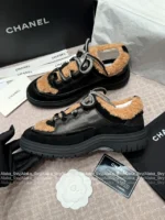 Chanel 2025B Fall/Winter Collection 🔎 Classic Quilted Panda 🐼 Black & White Color-Block Platform Sneakers 👟 - Chunky Lift Sole - Image 32