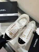 Chanel 2025B Early Fall Collection 🔍 Platform Biscuit Sneakers - Metallic Logo & Color-Block Design (3 Colors) - Image 2