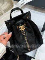 Chanel 25/26 Fall/Winter Collection 🖤 25Bag Drawstring Backpack - Caviar Leather Mini Backpack w/ Chain Strap ⛓️🎒 - Image 20