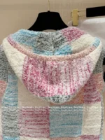 Chanel 25M Early Fall Collection 🌈 Macaron Color-Block Vest - Terry Fabric Hooded Sleeveless Top & V-Cardigan - Image 26