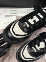 Chanel 2025B Fall/Winter Collection 🔎 Classic Quilted Panda 🐼 Black & White Color-Block Platform Sneakers 👟 - Chunky Lift Sole - Image 31