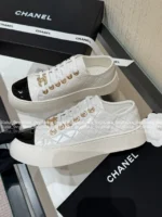 Chanel 2025B Early Fall Collection 🔍 Platform Biscuit Sneakers - Metallic Logo & Color-Block Design (3 Colors) - Image 30