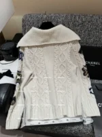 Chanel 2024N Coco Neige Ski Collection 🆕 Jacquard Logo Cardigan - Zip-Front Knit Jacket with Artisanal Crochet - Image 2