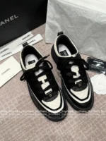 Chanel 2025B Fall/Winter Collection 🔎 Classic Quilted Panda 🐼 Black & White Color-Block Platform Sneakers 👟 - Chunky Lift Sole - Image 29