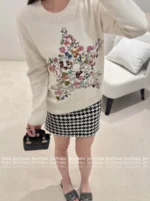 Dior 2025 Early Autumn Collection ⭐️ Colorful Yarn Jacquard Logo Sweater - Round Neck Star-Pattern Wool Knit Women's Pullover - Image 24