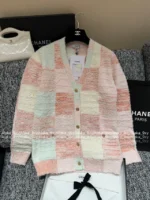 Chanel 25M Early Fall Collection 🌈 Macaron Color-Block Vest - Terry Fabric Hooded Sleeveless Top & V-Cardigan - Image 22