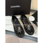 Chanel 2025B Early Fall Collection 🔍 Platform Biscuit Sneakers - Metallic Logo & Color-Block Design (3 Colors) - Image 27