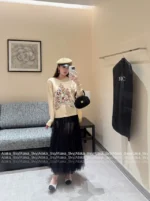 Dior 2025 Early Autumn Collection ⭐️ Colorful Yarn Jacquard Logo Sweater - Round Neck Star-Pattern Wool Knit Women's Pullover - Image 23