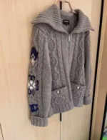 Chanel 2024N Coco Neige Ski Collection 🆕 Jacquard Logo Cardigan - Zip-Front Knit Jacket with Artisanal Crochet - Image 31