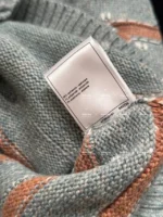 Chanel 24K Haute Atelier Collection 🤎 100% Cashmere Cardigan - V-Neck Striped Knit with Beaded Ruffle Sleeves - Image 31