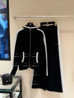 Chanel 2025C Early Spring Collection ❕ Cashmere Edition Lounge Set - Minimalist Contrast-Hem Hooded Coat & Wide-Leg Pants - Image 26