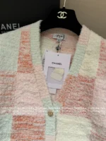 Chanel 25M Early Fall Collection 🌈 Macaron Color-Block Vest - Terry Fabric Hooded Sleeveless Top & V-Cardigan - Image 20