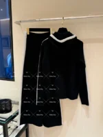 Chanel 2025C Early Spring Collection ❕ Cashmere Edition Lounge Set - Minimalist Contrast-Hem Hooded Coat & Wide-Leg Pants - Image 25