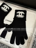 Chanel 25B Fall/Winter Collection ❄️ Towel-Embroidered Logo Set - 100% Kashmir Cashmere Scarf/Beanie/Gloves - Image 36