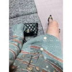 Chanel 24K Haute Atelier Collection 🤎 100% Cashmere Cardigan - V-Neck Striped Knit with Beaded Ruffle Sleeves - Image 53