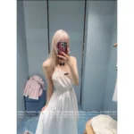miumiu 25SS Spring/Summer Collection 🌸 "Pure Desire" Lace Trim Slip Dress - French-Inspired for Resort Elegance