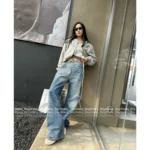 MAISON MARGIELA 2025SS Spring/Summer Collection 👖 MM6 Heavy Enzyme Wash Jeans - Reverse Pocket High-Waisted Wide-Leg Pants