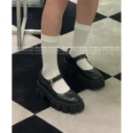 Prada 2025SS New Collection 🔍 Platform Mary Janes - Chunky & Classic Tri-Logo (Imported Full-Grain Leather)