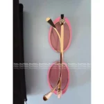 Chanel 2025S Resort Runway Collection 🎀 Y2K Retro Babe~ - Pink Color-Block Round Sunglasses 🕶️ w/ Crystal Accents