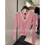Chanel 2025SS Spring/Summer Full Collection 🎀 Color-Block Knit Set - Crew Neck Stretch Top/Dress/Tank (Brightening & Elegant)