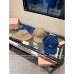 miumiu 2025 Spring/Summer Collection 🧢 Gift Box Packaging - Hand-Embroidered Letter Logo w/ Fringe Detail (Bucket Hat / Baseball Cap) - Image 11