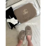 Chanel 2025 Fall/Winter Collection 🦙 Plush Big Logo Slippers - Extra-Thick Wool & Chunky Platform Sole - Image 10
