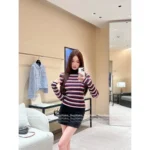 Celine 2025SS Early Fall Collection 💗 Turtleneck Striped Base Layer - Slim-Fit Wool Blend Pullover
