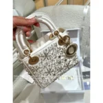 Dior Personal Collection~ Socialite's Treasured Piece ⭐️ 2025 Limited Edition Silk Satin Embroidered Beaded Snowflake Lady Dior Bag - Gift Box Packaging