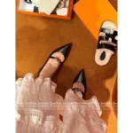 Hermes Stunning!❕🍊 2025SS Spring/Summer Collection - Kiara Kitten Heel Kelly Buckle Flats - 4cm Heel & Imported Full-Grain Leather