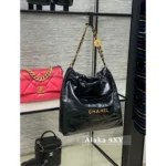 Chanel Premium Edition 🖤 22Bag Chain Tote/"Trash Bag" - Exclusive Imported Premium Oil-Wax Leather w/ English Letter Logo