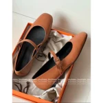 Hermes Classic Versatile "Old Money" Jane Ballet Flats 🐎 - Goatskin Mary Janes (Timeless Design)