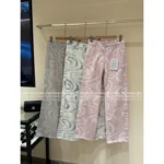 Chanel 2025M CocoBeach Resort Collection 🔎 High-Waisted Wide-Leg Jeans - Slimming Straight Cut w/ Printed Logo
