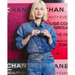 Chanel 2025C Spring/Summer Collection 🌈 Couture Feather-Embellished Denim Shirt - Ombré Crystal Wash & 3D Plume Detailing 🪶