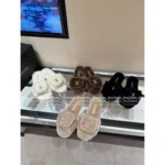 Chanel 25B Fall/Winter Collection 🐑 Backpack Buckle Slides - Shearling Loafers with Metal Logo