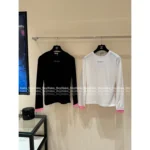 Chanel 25B Early Fall Collection 🎀 Rhinestone Logo Layered Tee - Mock Two-Layer Cotton Long Sleeve - Image 2