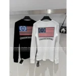 CHROME HEARTS 2025 Early Fall Collection  Back Print Flag Tee - Ribbed Long Sleeve Cotton Shirt