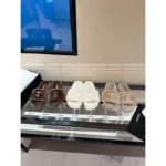Chanel 25B FW Embroidered Logo Slippers 🐑 Lambswool House Slides & Lazy Home Shoes