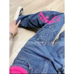 CHROME HEARTS SS25 Early Fall Collection 💗 Painted Print Cross Logo High-Waisted Flared Jeans for Women