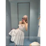 miumiu 25SS Spring/Summer Collection 🌸 "Pure Desire" Lace Trim Slip Dress - French-Inspired for Resort Elegance - Image 3