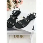 Dior 2025 Spring/Summer Runway Collection ⭐️ Single-Strap Heeled Sandals - Crystal Logo & Lambskin Lining - Image 17