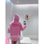CHROME HEARTS 25SS Early Fall Collection 🩷 Barbie Pink Hoodie - Sanskrit Print Logo & Adjustable Drawstring - Image 2