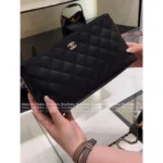 Chanel 2025B Early Fall Collection 🖤 "Underrated Gem" Caviar Leather Clutch - Exclusive Metal Logo & Structured Silhouette 👜 - Image 3