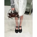 Prada 2025SS New Collection 🔍 Platform Mary Janes - Chunky & Classic Tri-Logo (Imported Full-Grain Leather) - Image 7