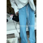 RALPH LAUREN 2025 Spring/Summer Collection 🩵 Classic Embroidered Logo Drawstring Pants - Vertical Stripe Relaxed Trousers - Image 3
