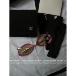 Chanel 2025S Resort Runway Collection 🎀 Y2K Retro Babe~ - Pink Color-Block Round Sunglasses 🕶️ w/ Crystal Accents - Image 8
