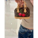 2025 Collaboration TM Nano Alma Collection 🍒 Cherry Print Leather Handbag - Full Series of Mini Totes 👜 - Image 3