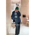 Louis Vuitton 2025 Early Fall Collection 🆕 Wang Hedi Inspired Denim Jacket - Printed Jacquard Logo w/ Fringe Embroidery & Zip-Up Hood - Image 2